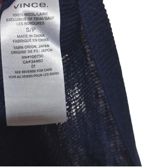 Vince Varsity 100%Wool Light Sweater Flared Rib Cuff Varsity Stripes Small Prep - Picture 8 of 8